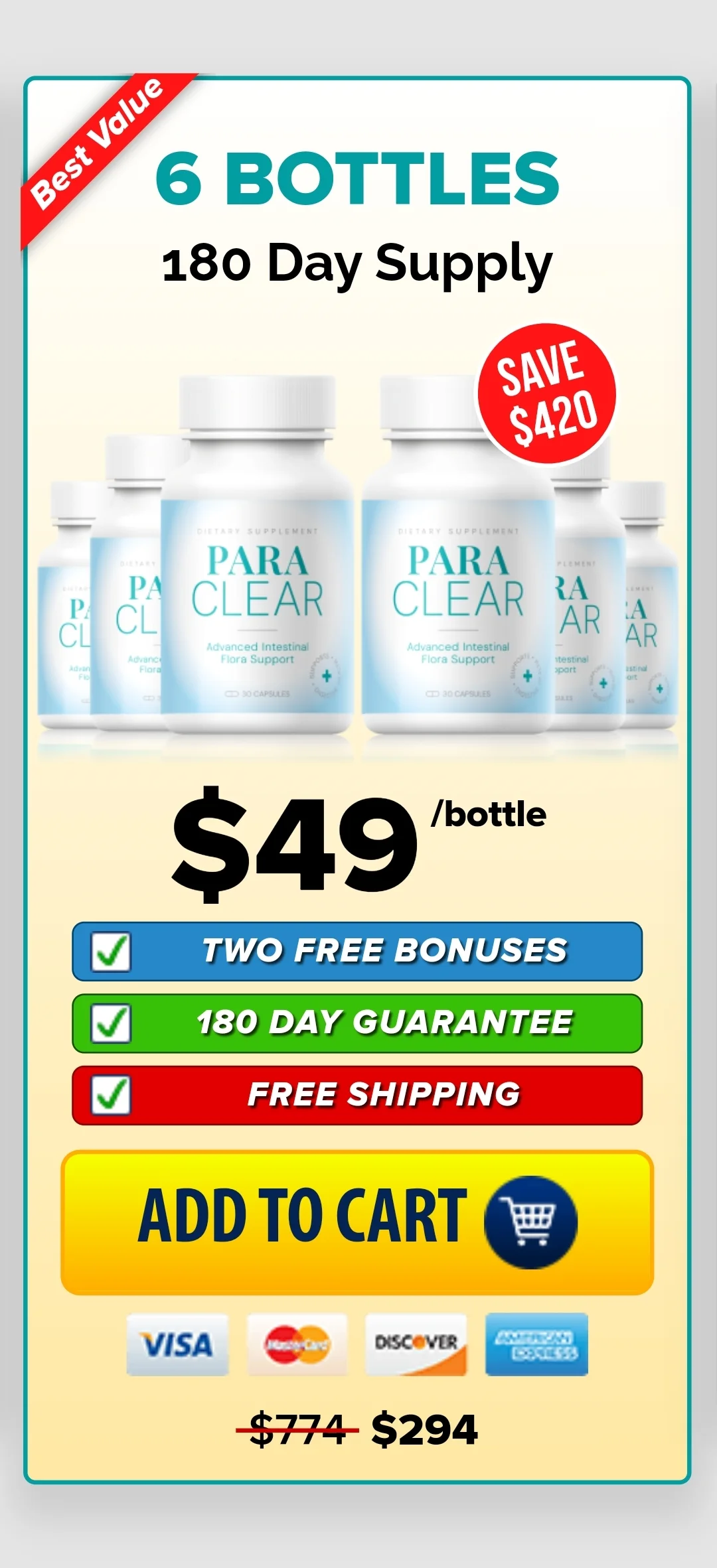 ParaClear 6 bottles pricing